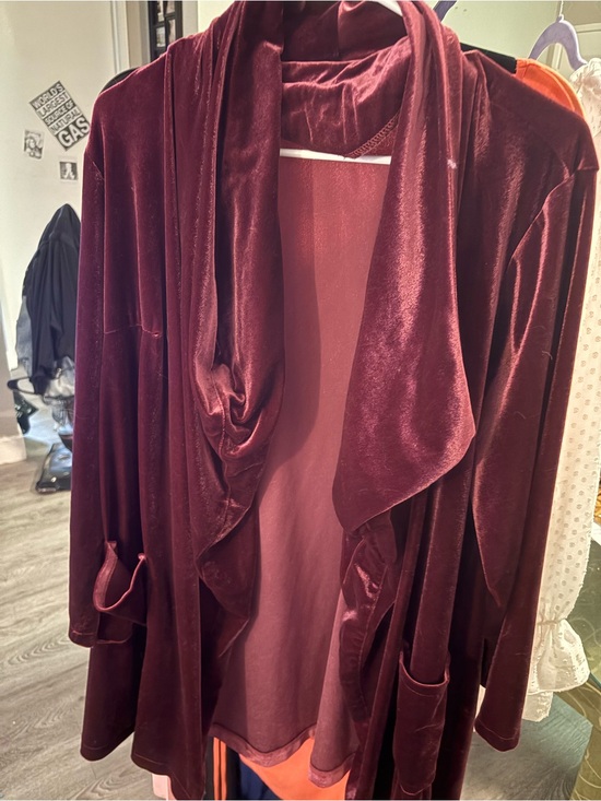 SHEIN Jackets & Blazers - SHEIN Plum Open-Front Velvet jacket